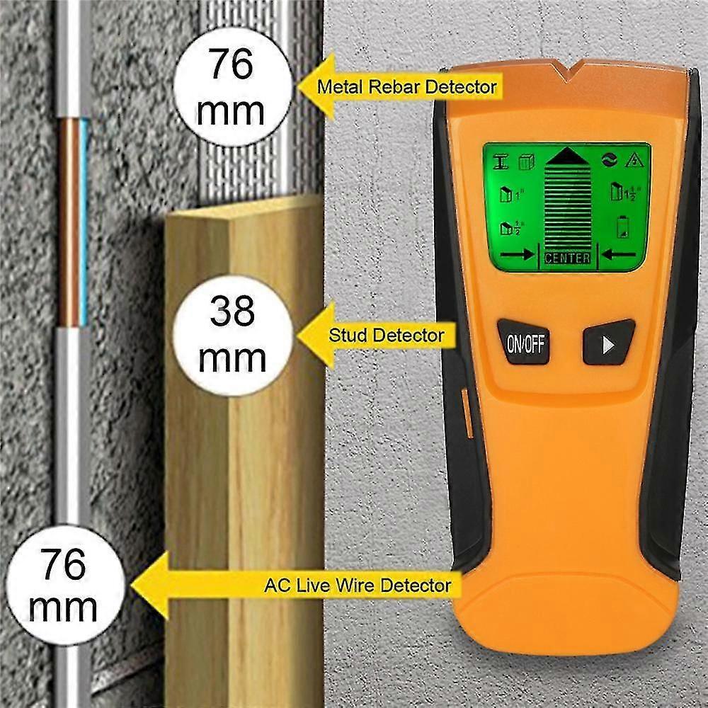 Multi-functional LCD Digital Wall Detector: Metal & Wood Studs Finder with AC Cable & Live Wire Scanner
