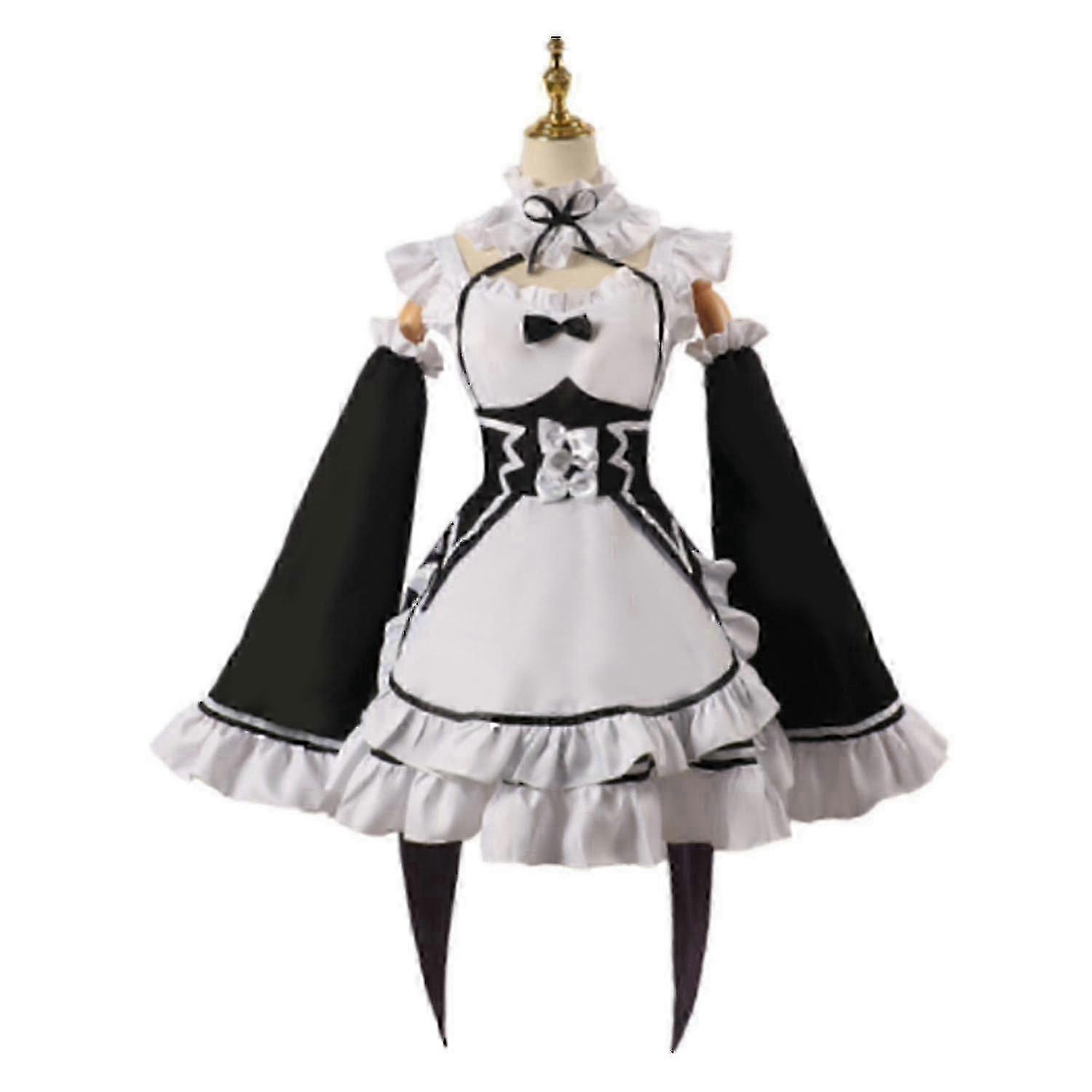 Re:Zero XXL Maid Dress Cosplay Set with Sleeves and Accessories