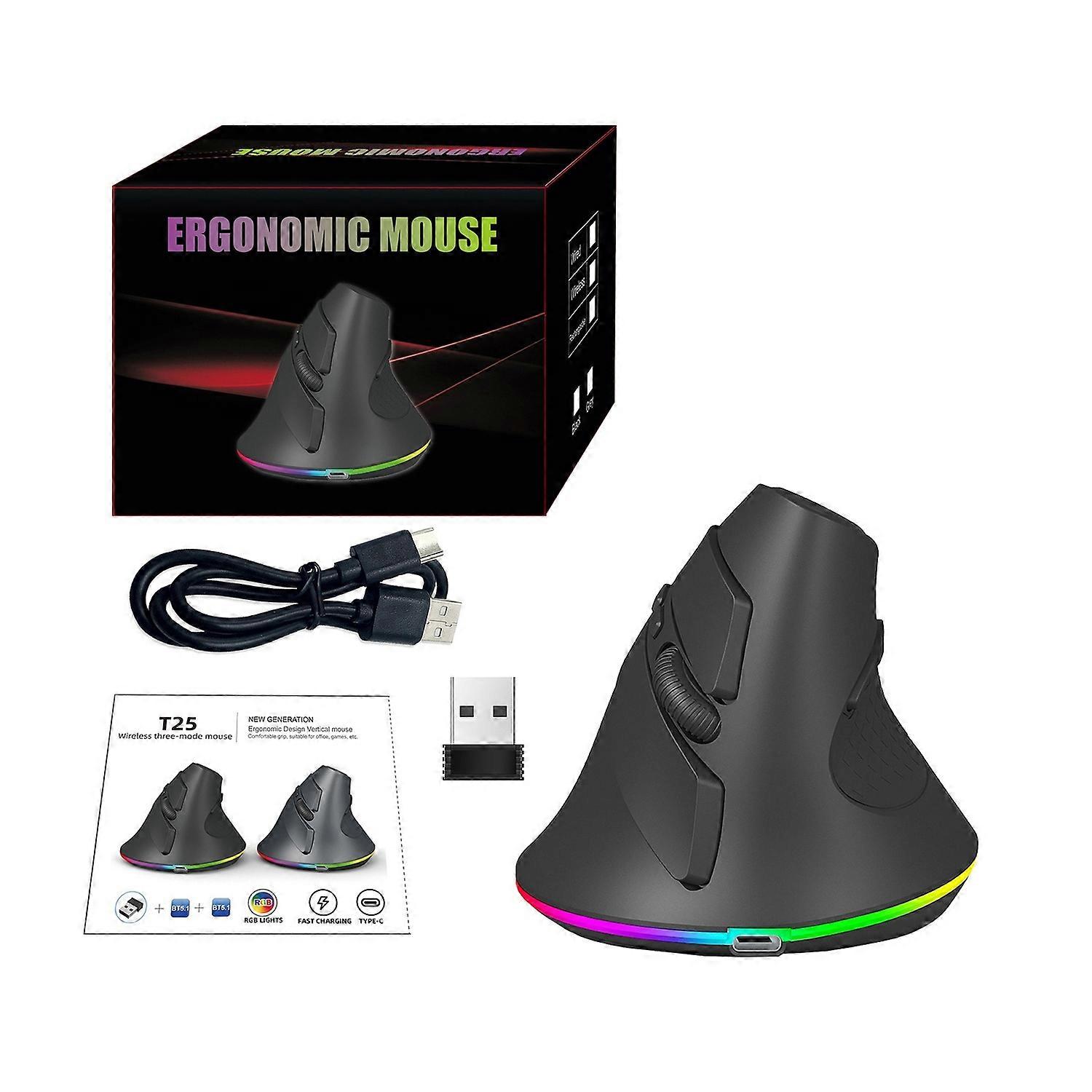 Wireless Dual-mode Mouse  2.4G/BT5.1  Computer Mouse  Gaming Mouse  Ergonomic  Silent  Windows Andro