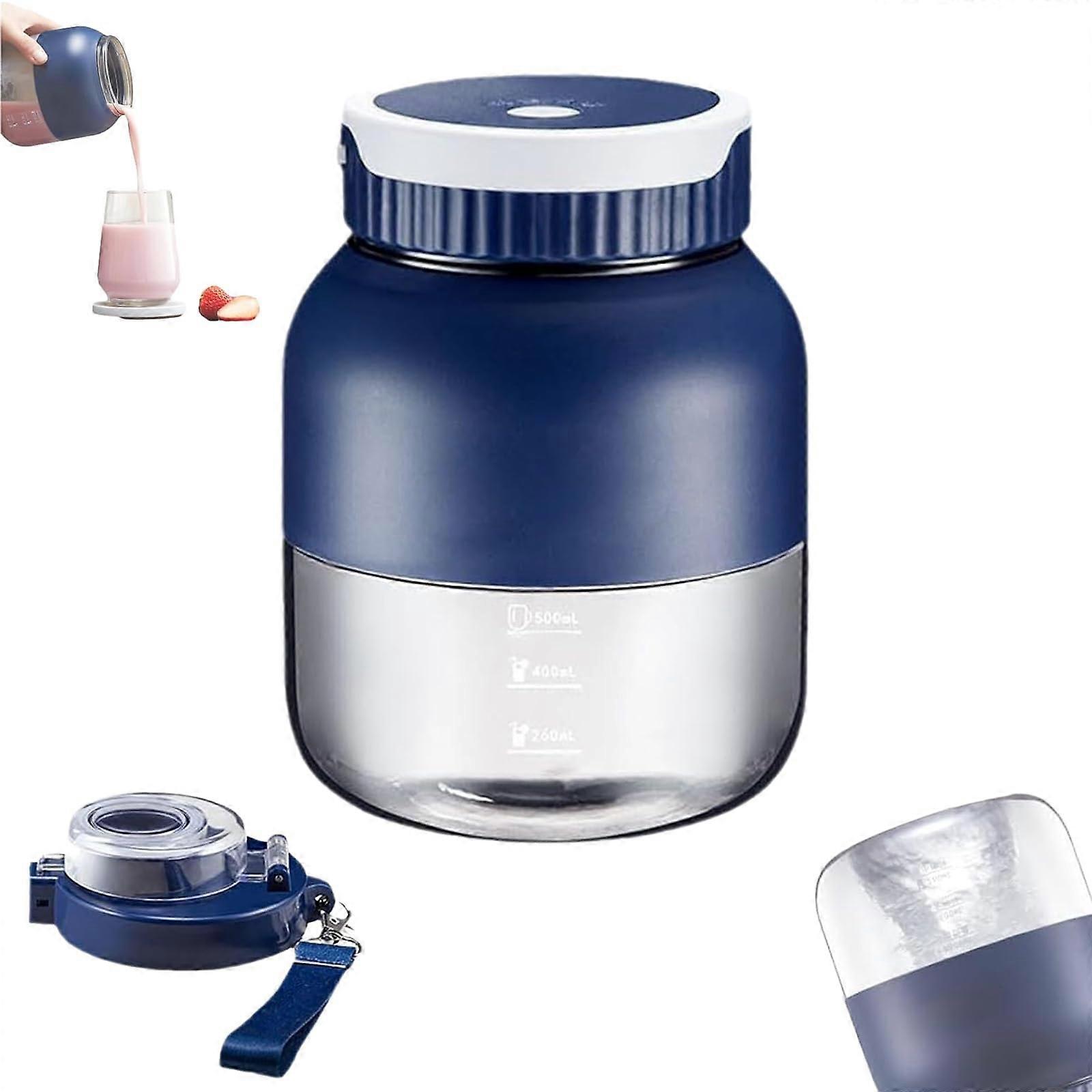 Mini Blender 500ml  USBC Rechargeable, One Cup With Double Lid, No Filter