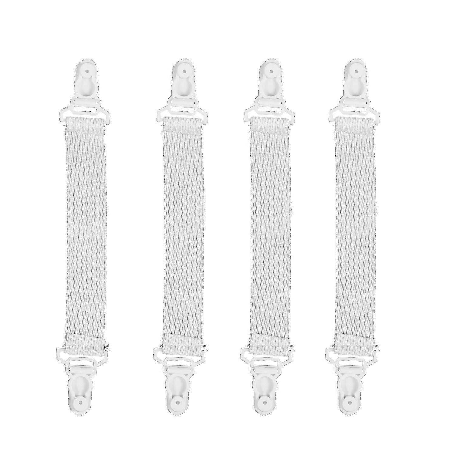Bed Sheet Grippers Clips 4 Pcs White Elastic Mattress Clips For Sheets NonSlip Home Use
