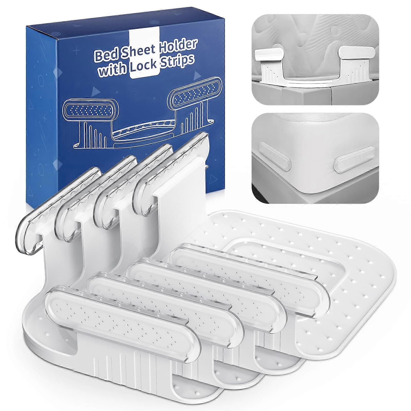 Bed Lock Sheet Holders Universal Fit For All Sheet Sizes, Upgraded Corner Clips, Mattress Sheet Holder Straps