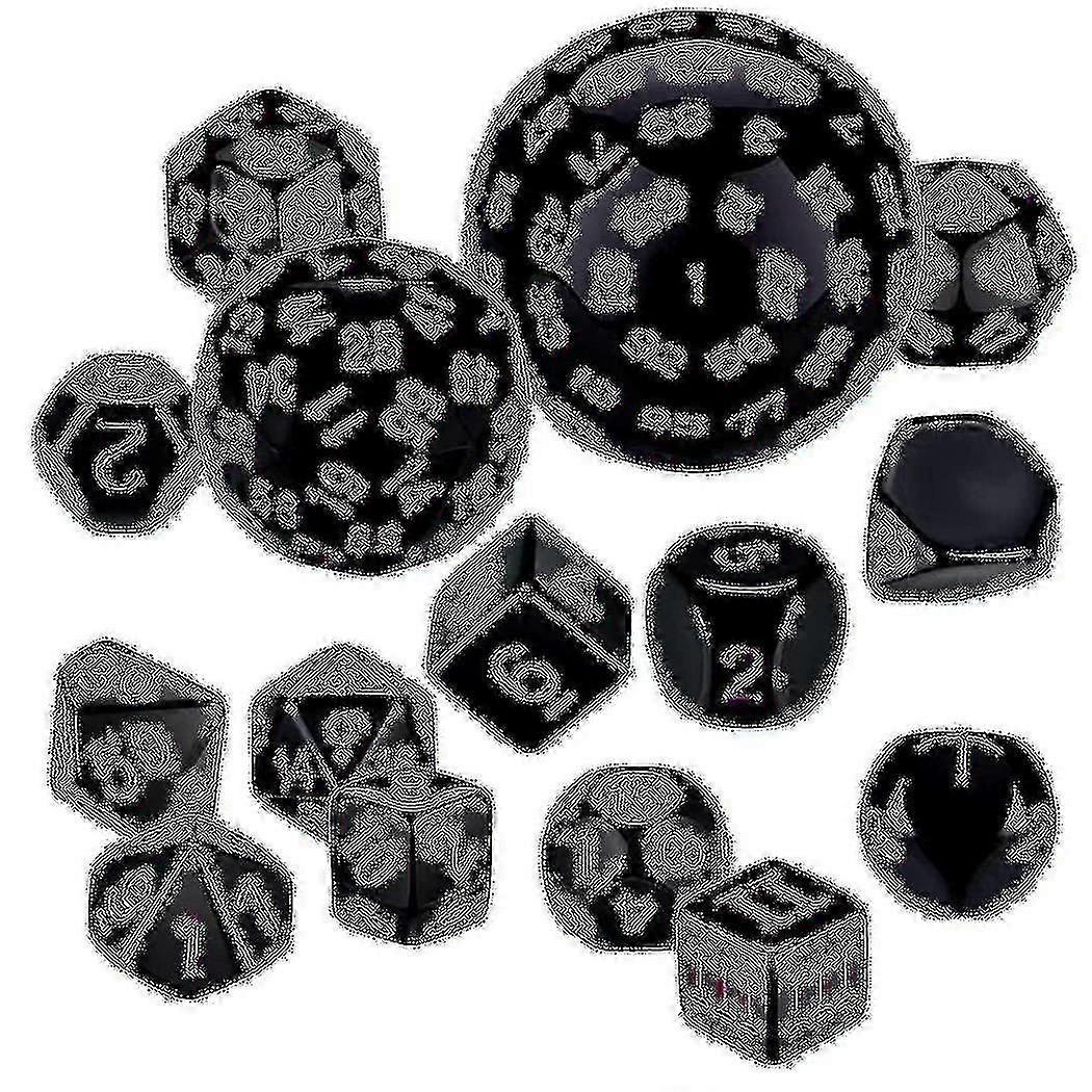 15pieces Complete Polyhedral Dnd Dice Set D3-d100 Spherical Rpg Dice Set Compatible Role Playing Table Games Supplies