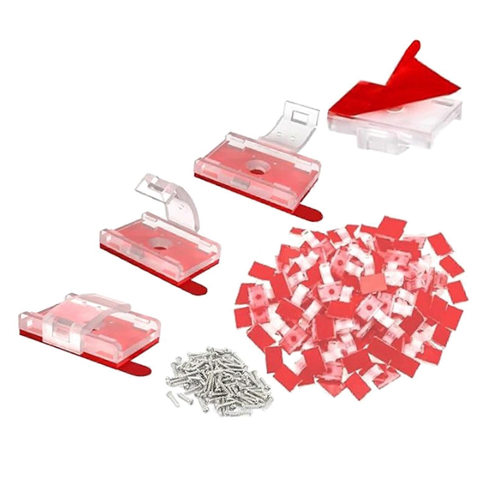 100Pcs LED Strips Light Holder Self-adhesive Wire Bundle Holder Mount Clip LED Strips Light Mounting Brackets Enduring Multicolor