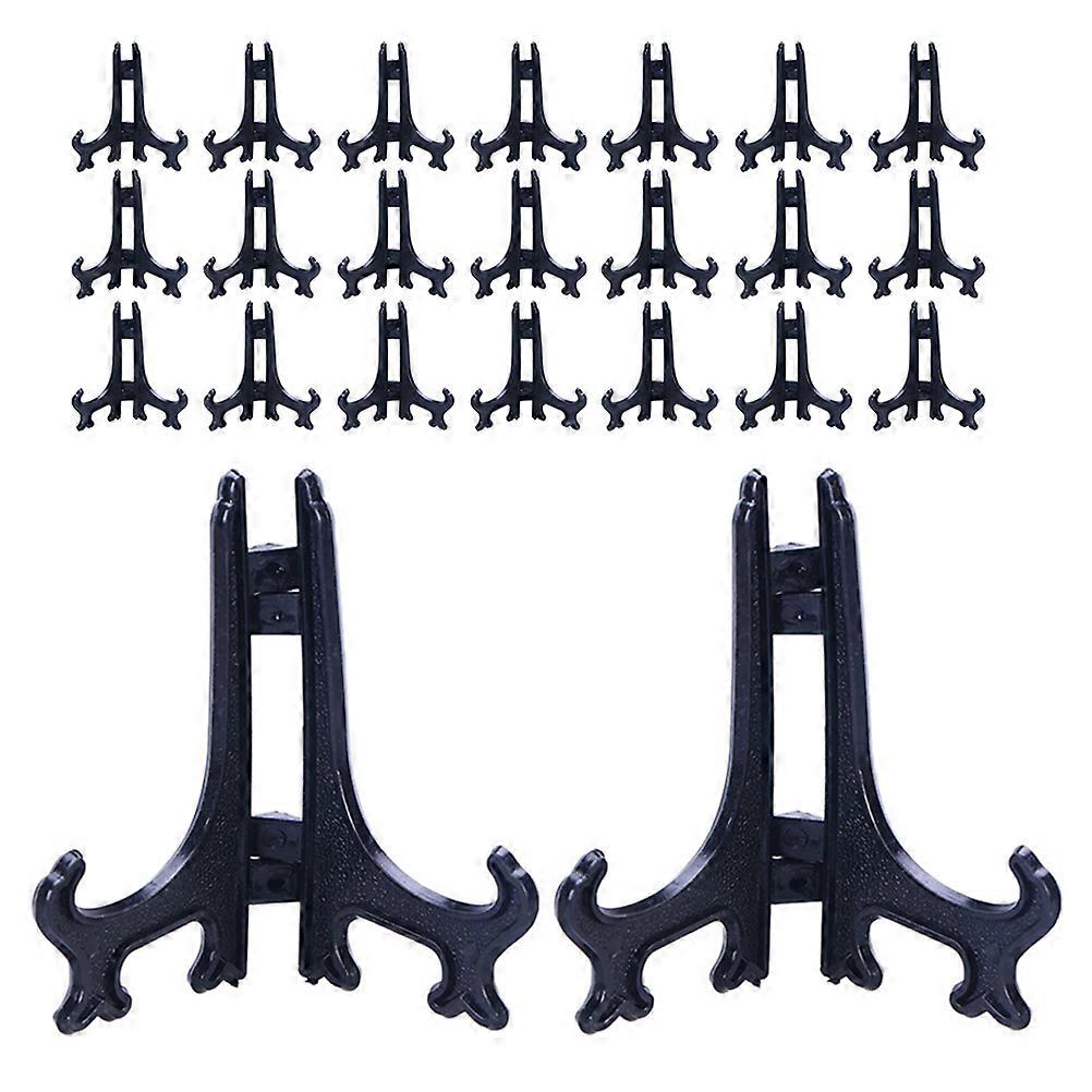 Black Plastic Plate Display Holder for Display 25Pcs Decorative Plate Stands