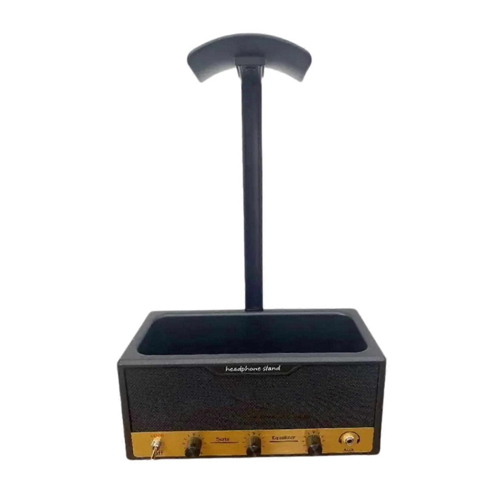 Retro Inspired Headphone Storage Case And Decorative Display Stand Rock themed Desk Organizers For Music Lovers Multicolor