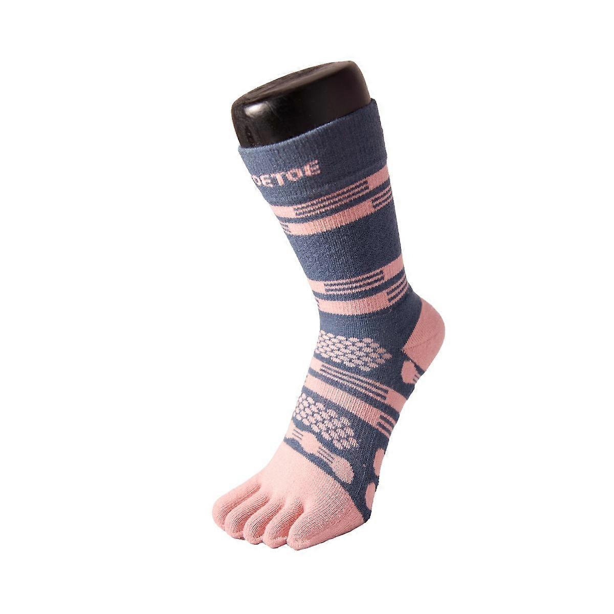 TOETOE Essential Patterned Nylon Orange&amp;Yellow Toe Socks