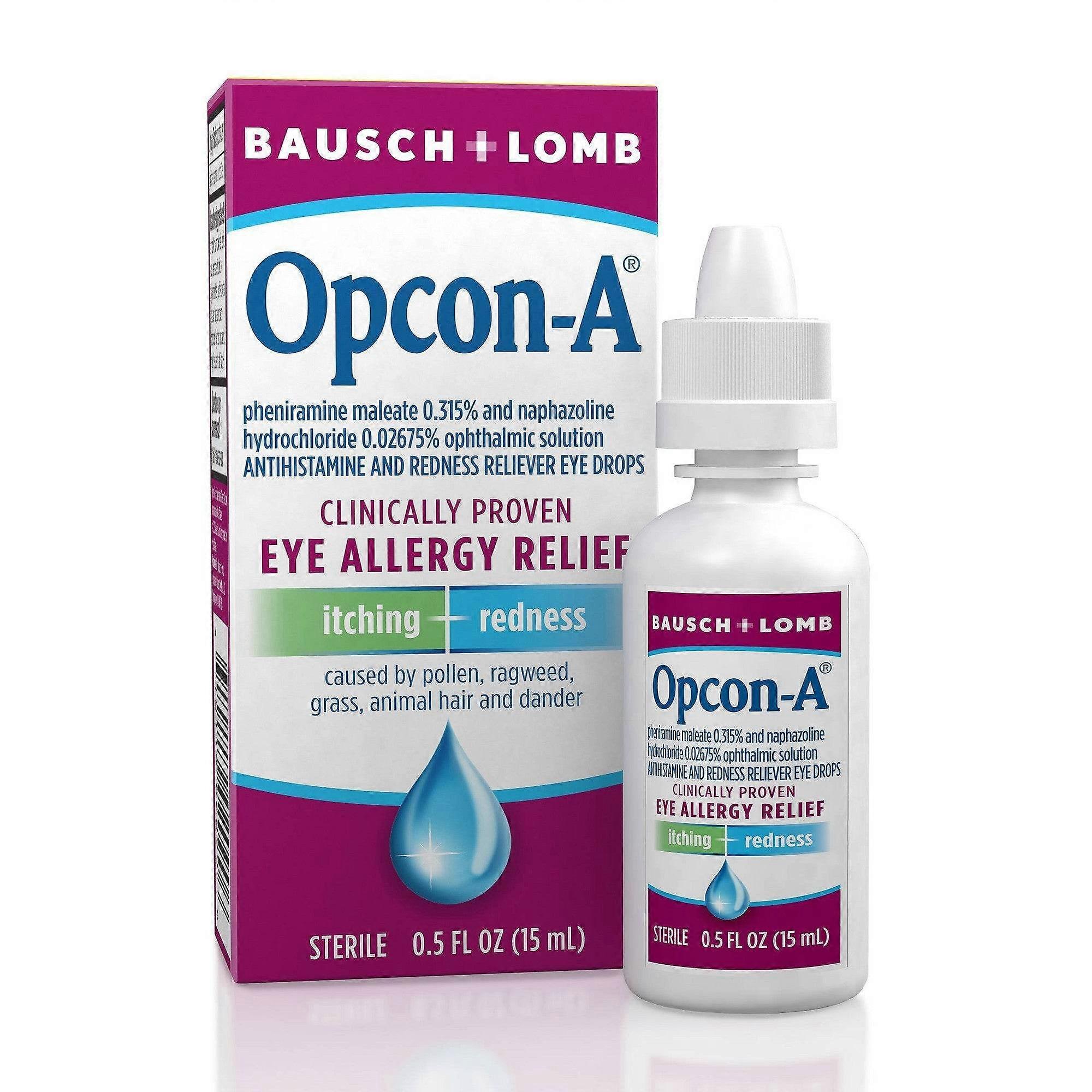 Bausch + Lomb Opcon-a Itching & Redness Reliever Eye Drops, 0.5 Oz