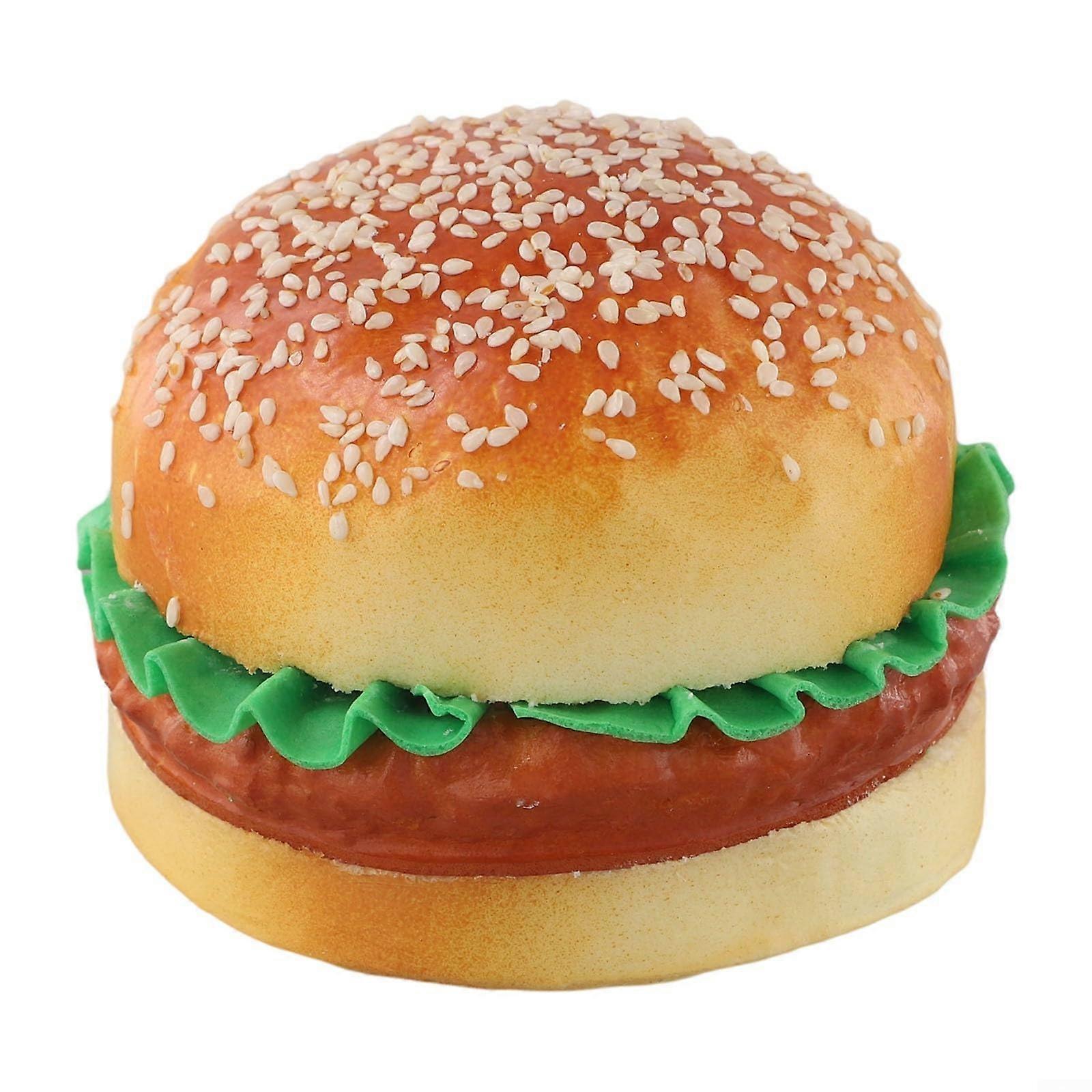 Artificial Burger Toy with Realistic Bun and Patty for Kids, PU Play Food Model for Learning