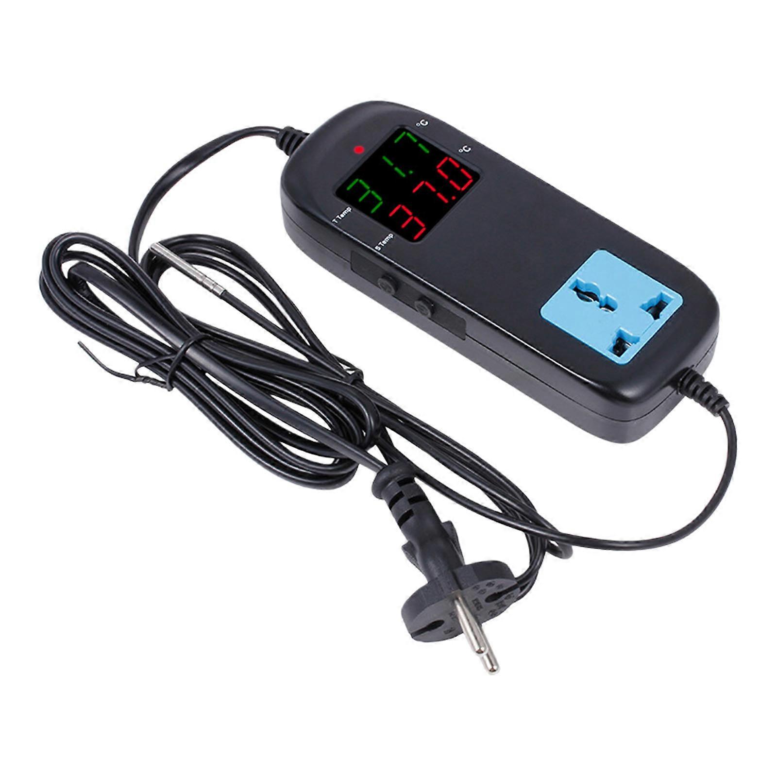 Adjustable Digital Thermostat For Climate Control Double Screen Monitoring -40℃ To 120℃ Ranges Temperature Control Device Multicolor