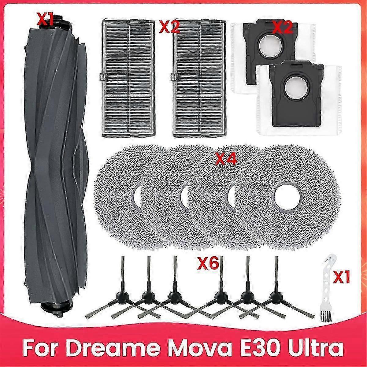 For Dreame Mova E30 Ultra Robot Vacuum Cleaner Replacement Parts Main Side Brush Hepa Filters Mop Cl A-F