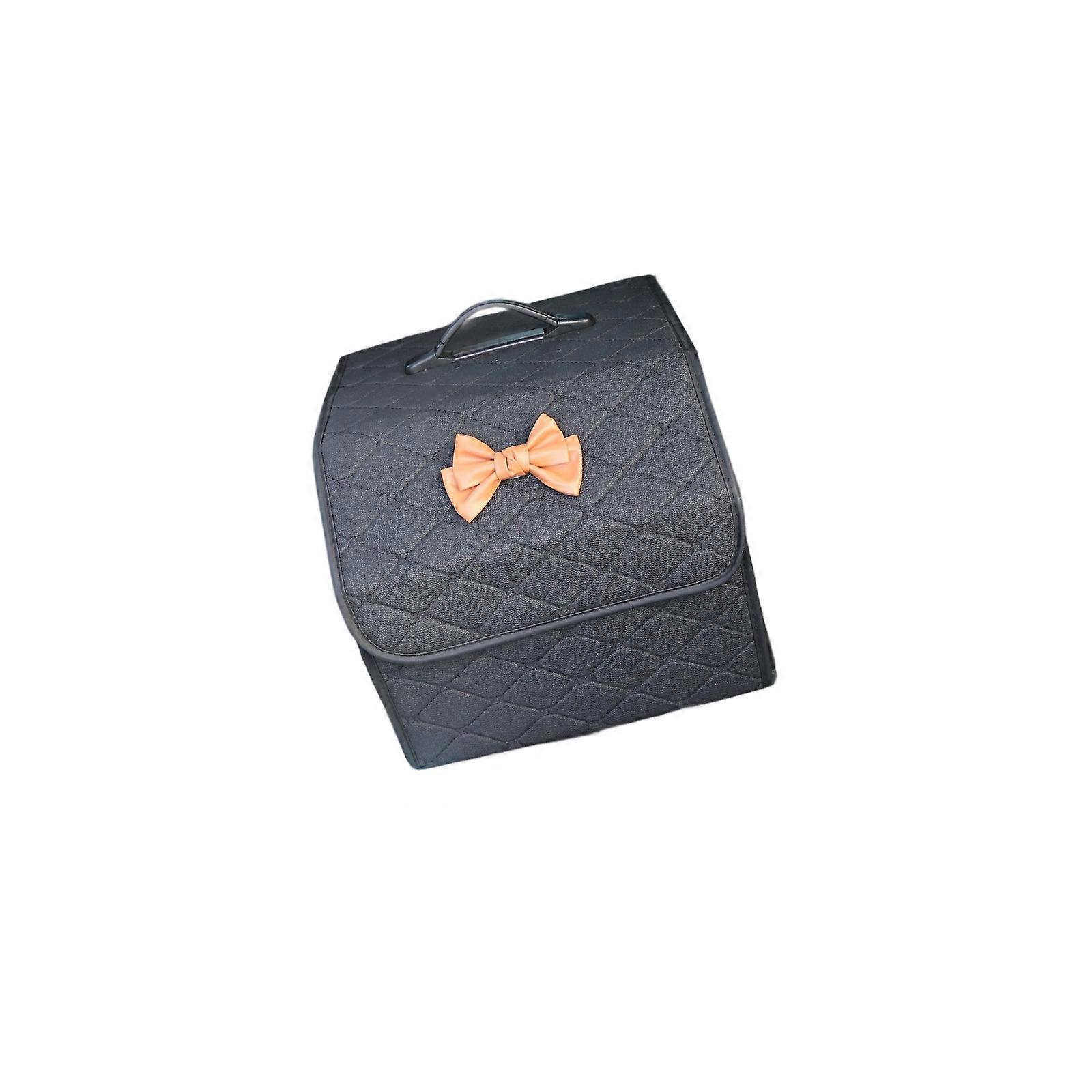 Universal Car Trunk Storage Box With Leather Finish Nonslip Bottom For Vehicle Organization And Safety  S