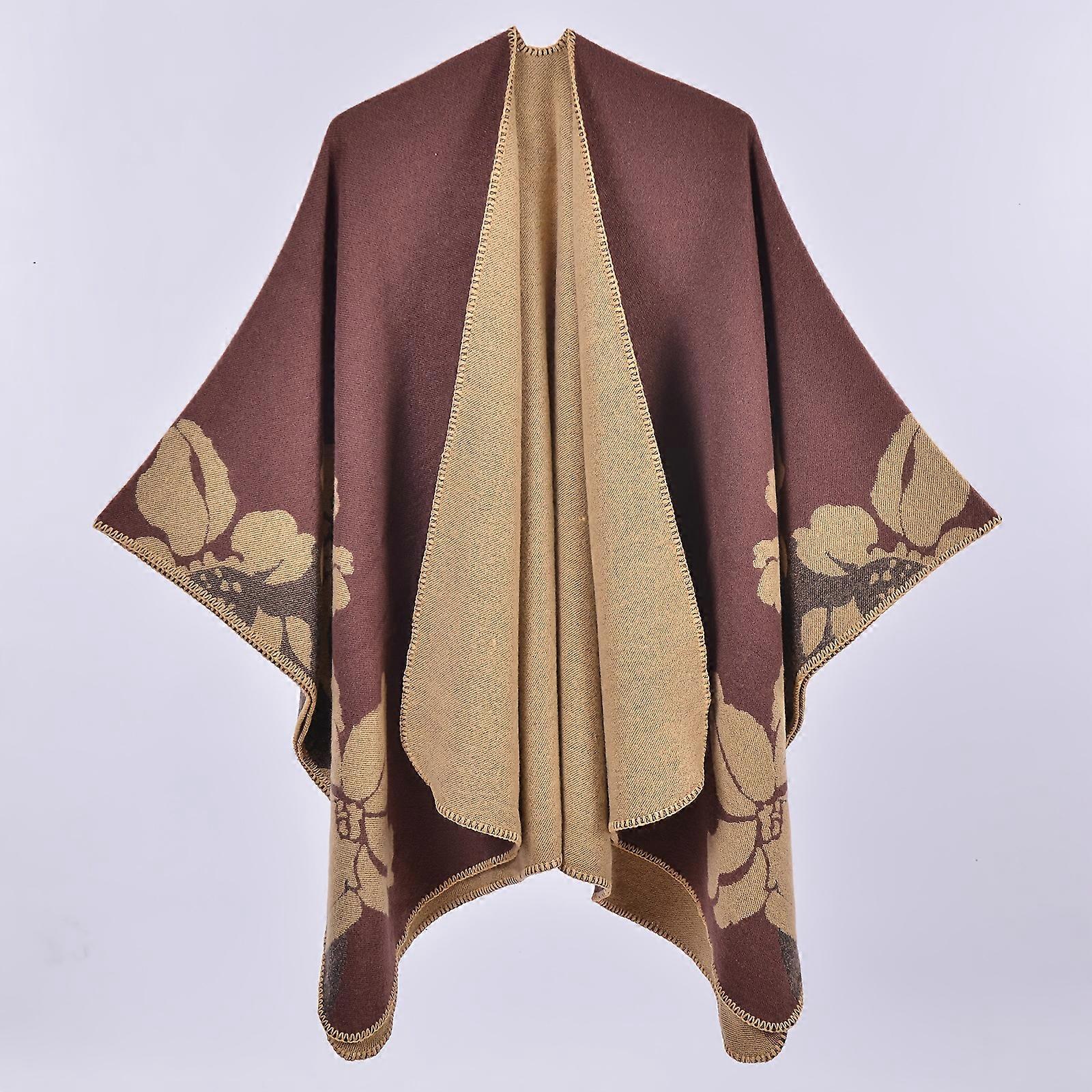 Imitation cashmere shawl cape double-sided thickened cold-proof warm outer scarf cape