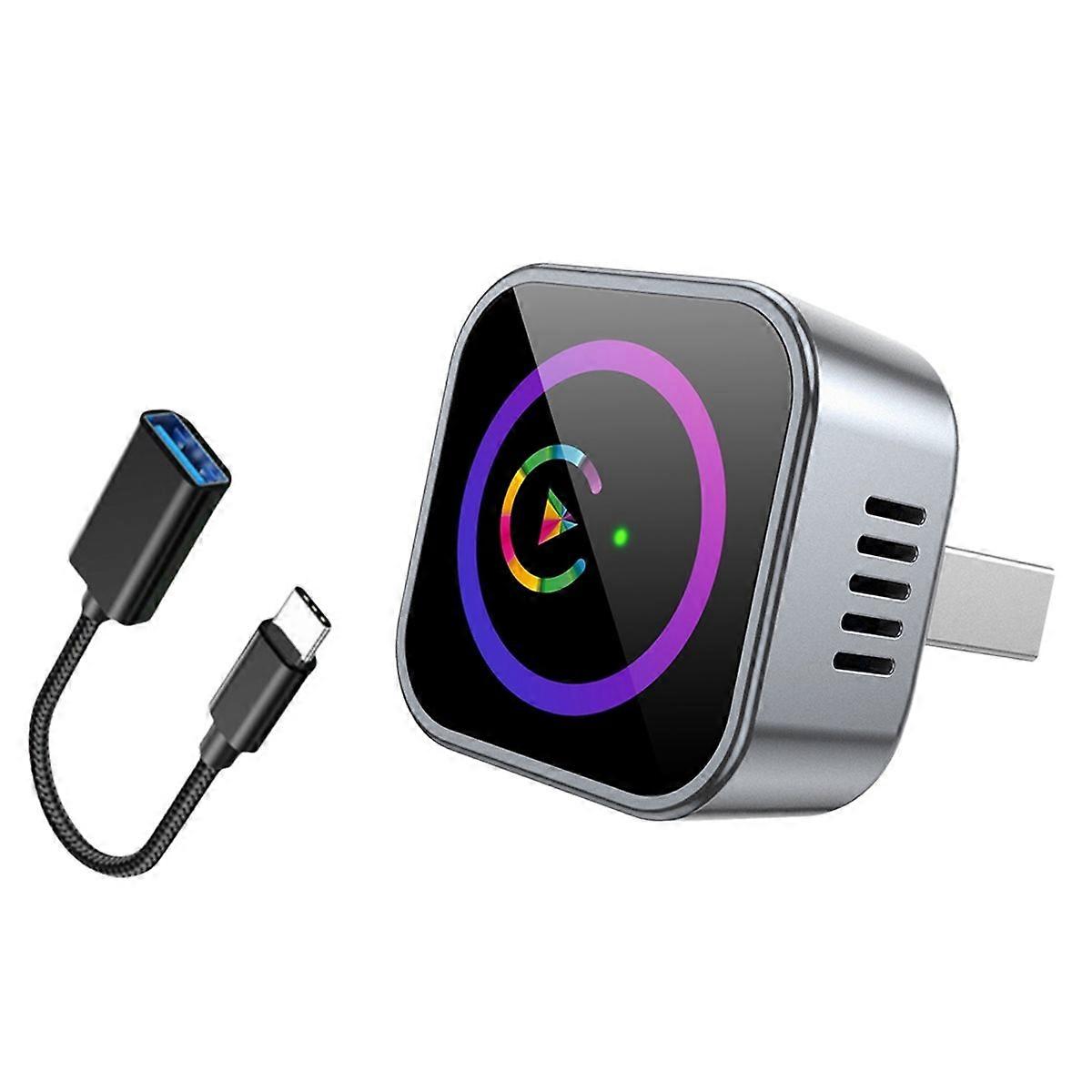 2IN1 Wireless CarPlay Android Auto Adapter BT5.2+2.4G 5G WIFI USB Dongle Smart Box Converts Wired to