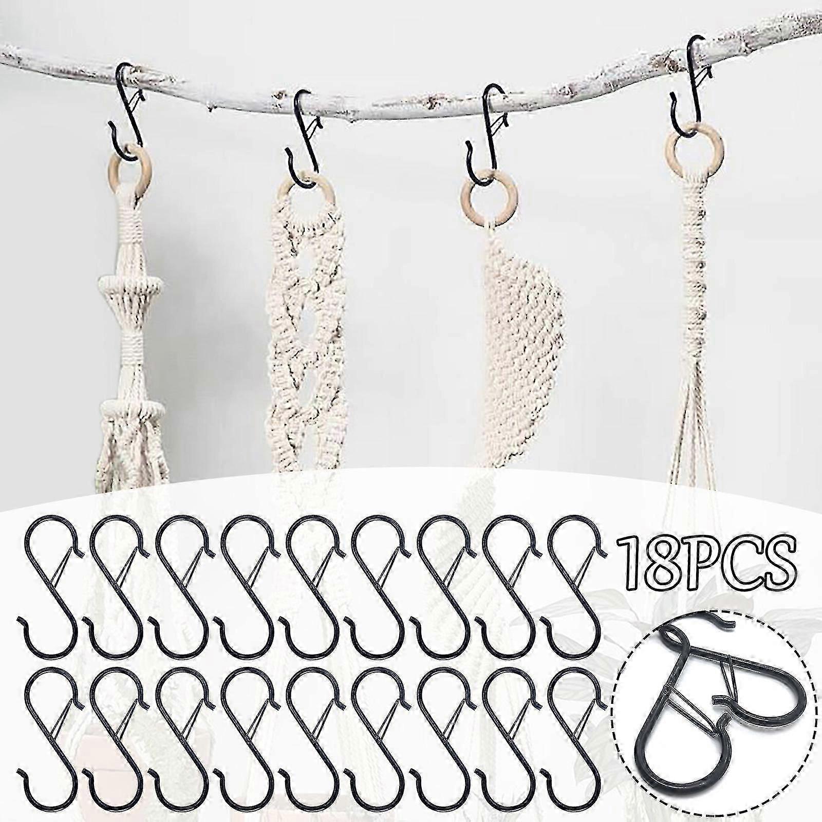 18 Pcs S Hooks For Hanging S Shaped Hooks For Kitchen Utensil And Closet Rod