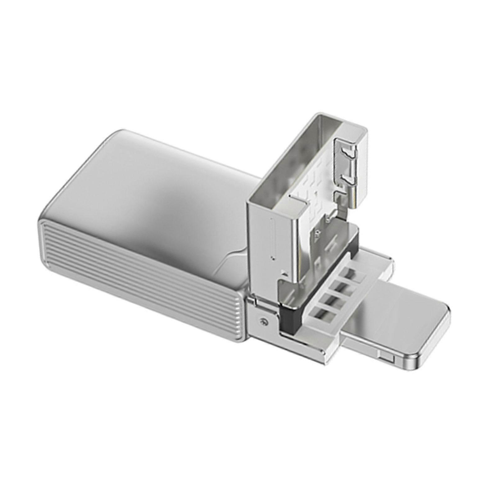 8pin USB to Small Memory Card Reader Adapter For Phone Pad Real Time Viewing Photos Sharing  Silver