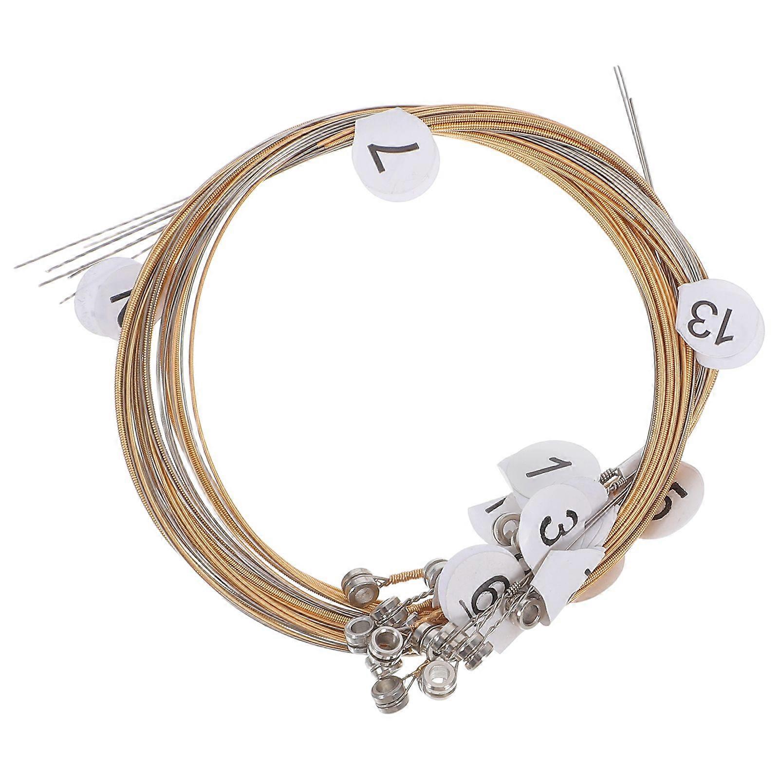 1 Set Lyre Harp Strings Set Musical Instrument Strings Lyre Harp Replacement Strings Lyre Maintenance Metal Strings and Rivets for Lyre