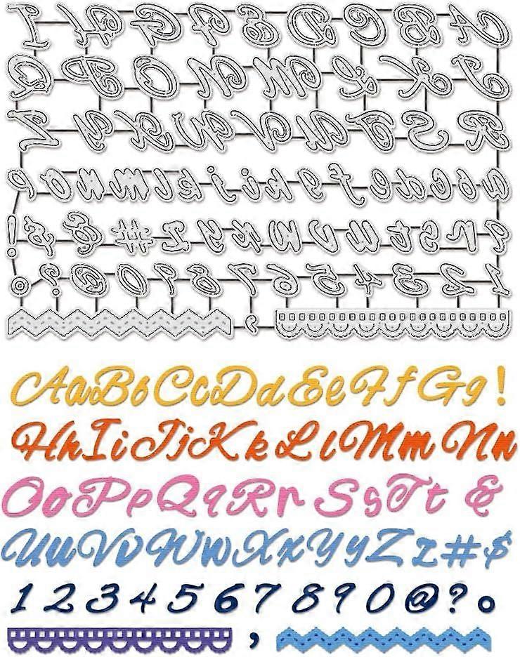 1Pcs Alphabet Cutting Dies Numbers Embossing Stencil Template with Punctuation Letters Metal Cutting Dies for DIY Paper Art Craft Scrapbooking Photo A
