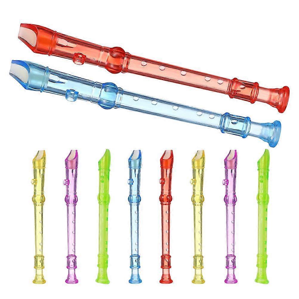 Translucent Kids Recorder for School Music 10Pcs Plastic Mini Instruments