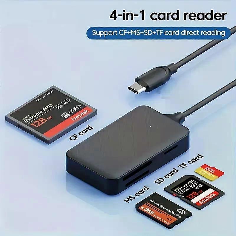 1 PC NIUTOUBIRD 4-in-1 USB/USB-C SD card reader with Micro SD adapter, supports SD/SDHC cards, Windows compatible.