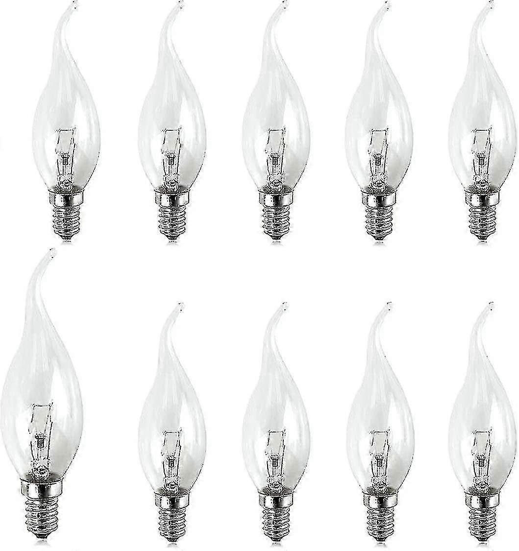 10 Pack Clear Flame Tip SES E14 Candle Bulbs 25W Small Screw 240V