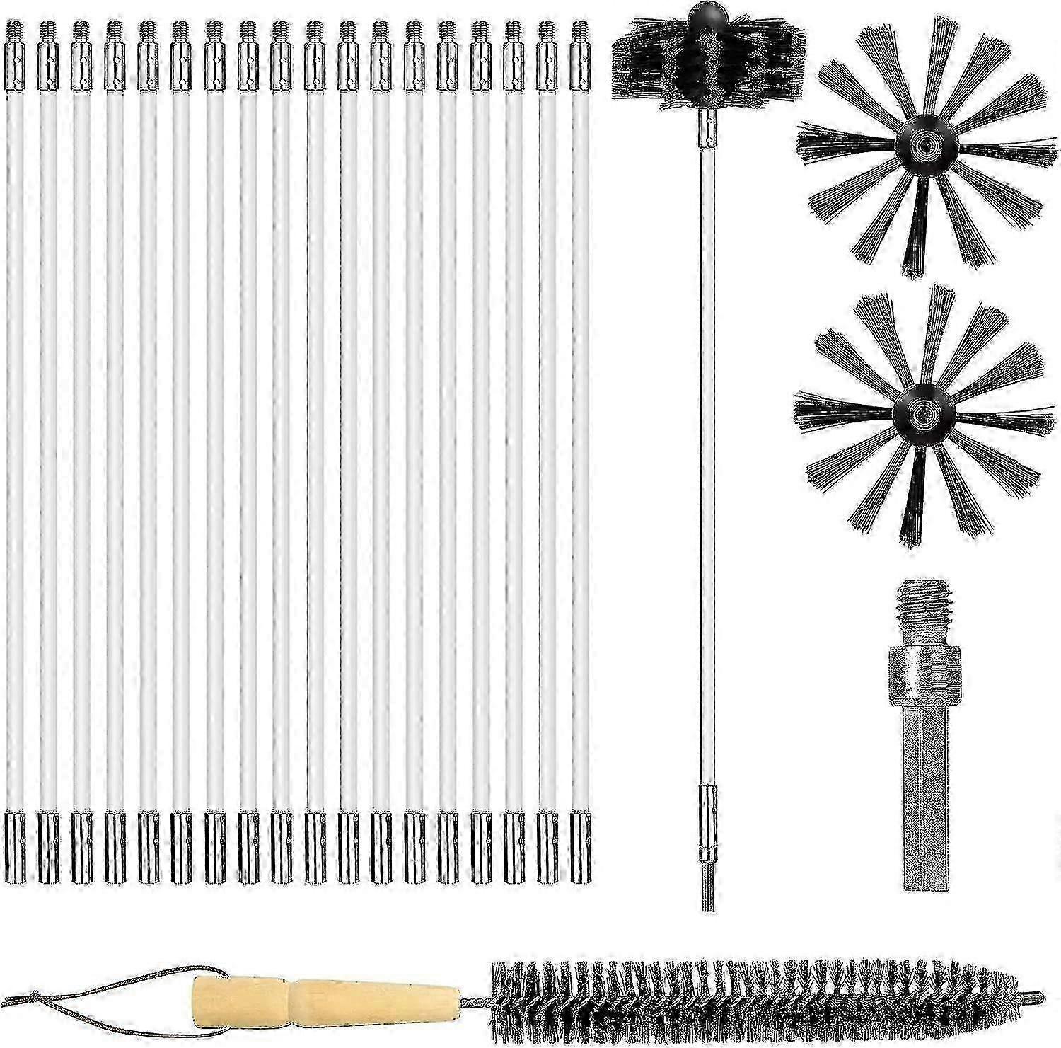 22 Pack Chimney Cleaning Brushes, Duct Vent Cleaning Kit, Chimney Sweeping Kit