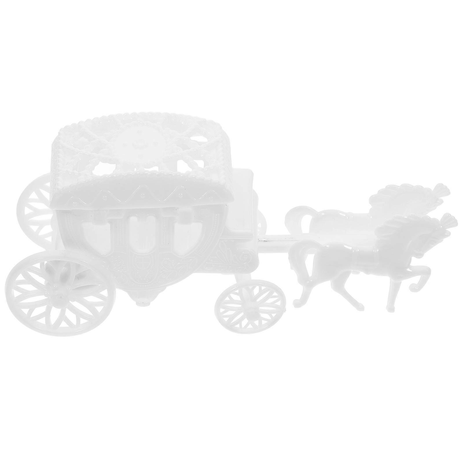 Mini Carriage Candy Box Creative Design Baby Showers White Plastic Candy Storage 1Pcs