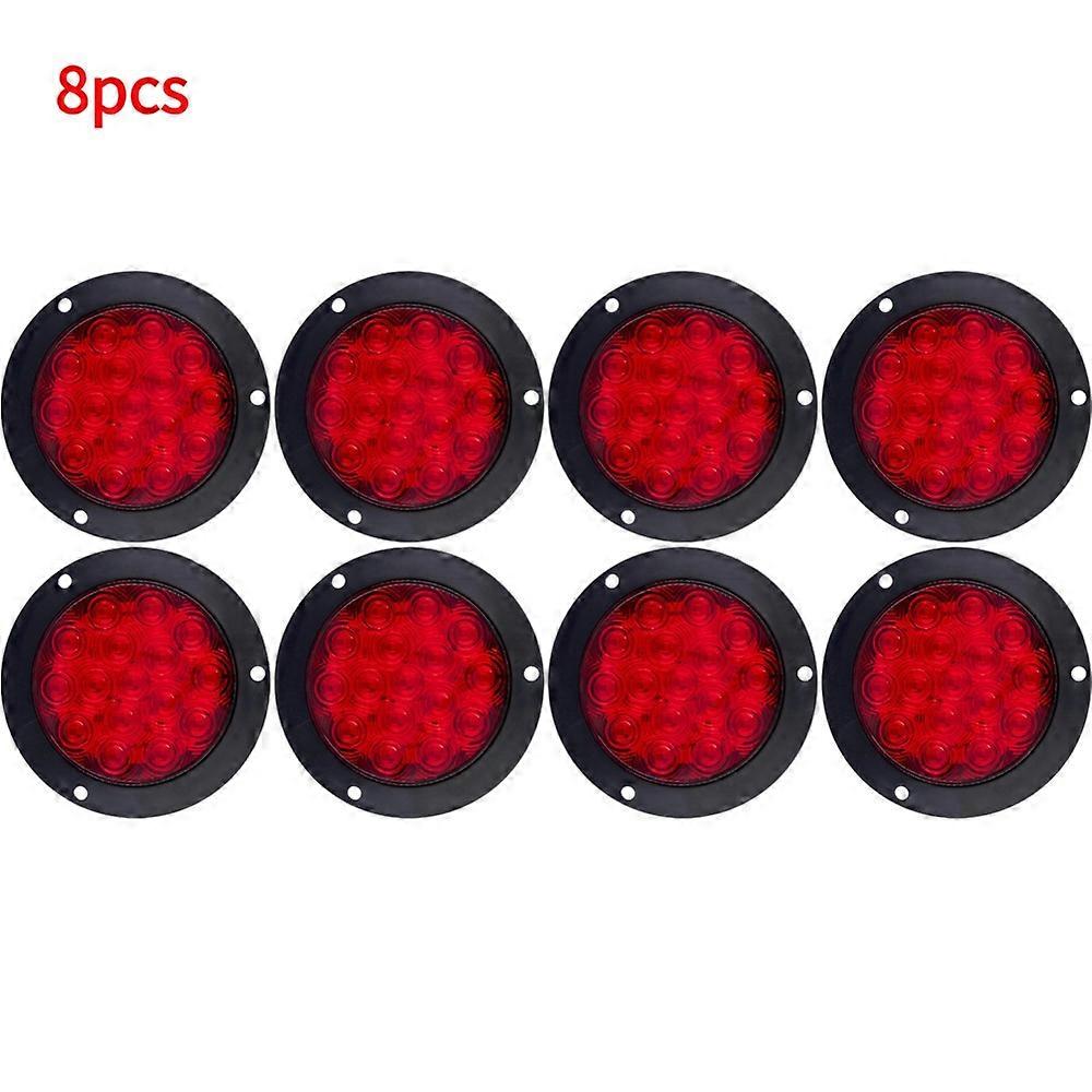 Feu arrière rond 12/24 V à 16 LED de 10 cm (4 pouces) avec clignotant, feu stop et feu de recul pour voiture, camion, remorque, poids lourd, quad et remorque.