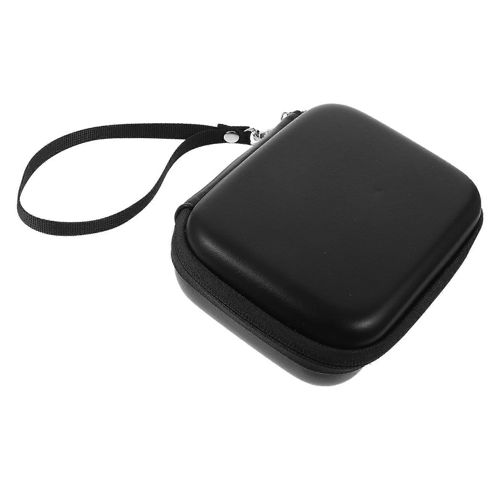 Data Cable Storage Travel Organizer Bag Portable Memory Card with Lanyard and (black) USB Inner Fleece Pu Shell