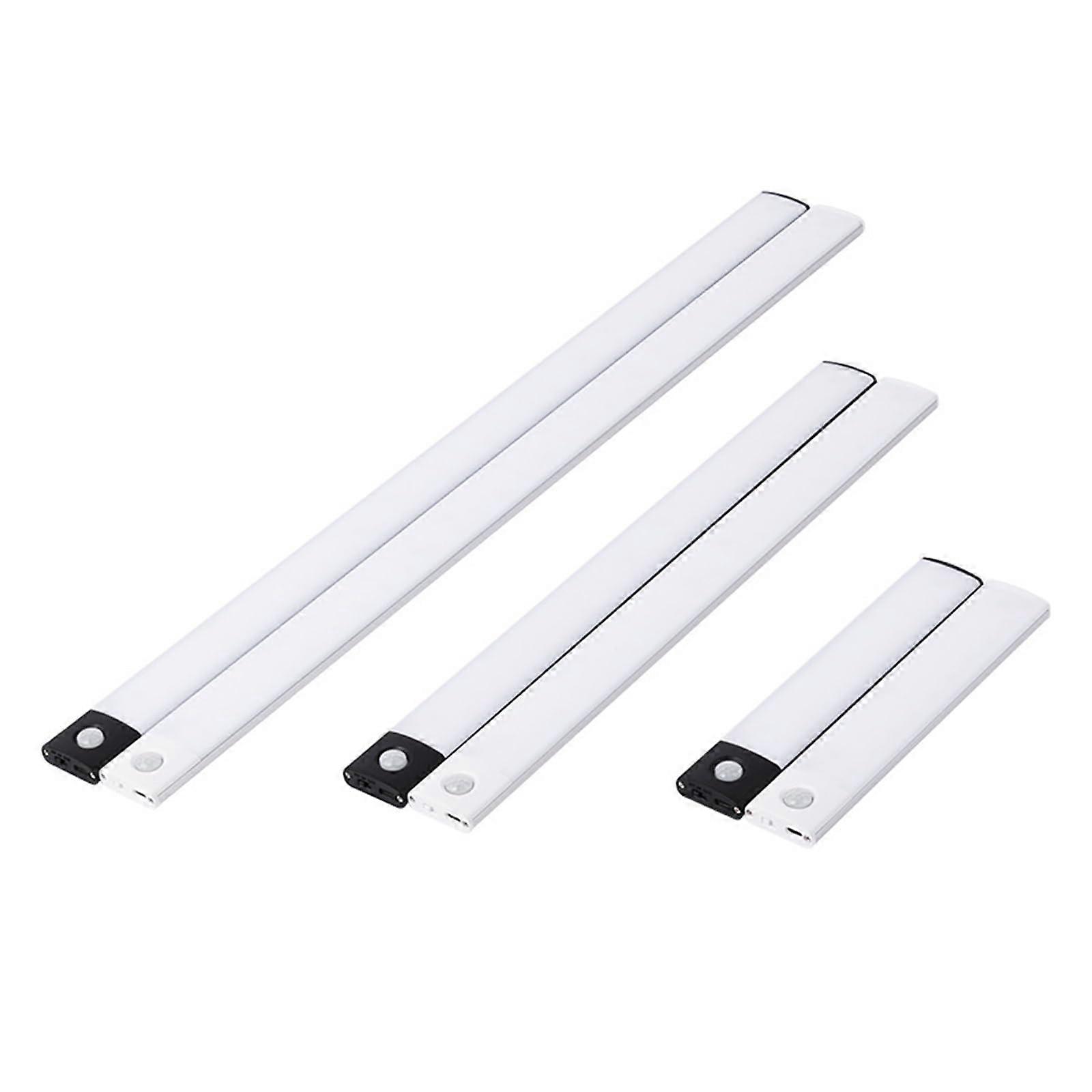 LED Cabinet Light 30CM Silver Rechargeable Motion Sensor UltraThin Magnetic ThreeColor Dimming