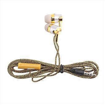 H-169 3.5mm MP3 MP4 Wiring Subwoofer Braided Cord, Universal(Golden)