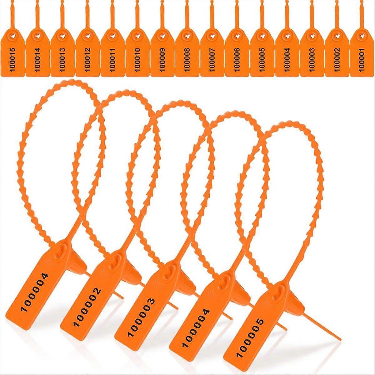 1000 Pcs Plastic Tamper Seals Tags Orange