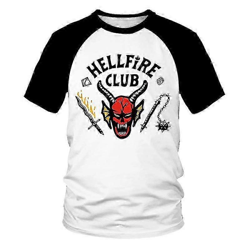 Hellfire Club Eddie Munson Tee Men's Aesthetic Graphic Tee Unisex 3/4 Long Sleeve 100% Cotton Baseball Tee