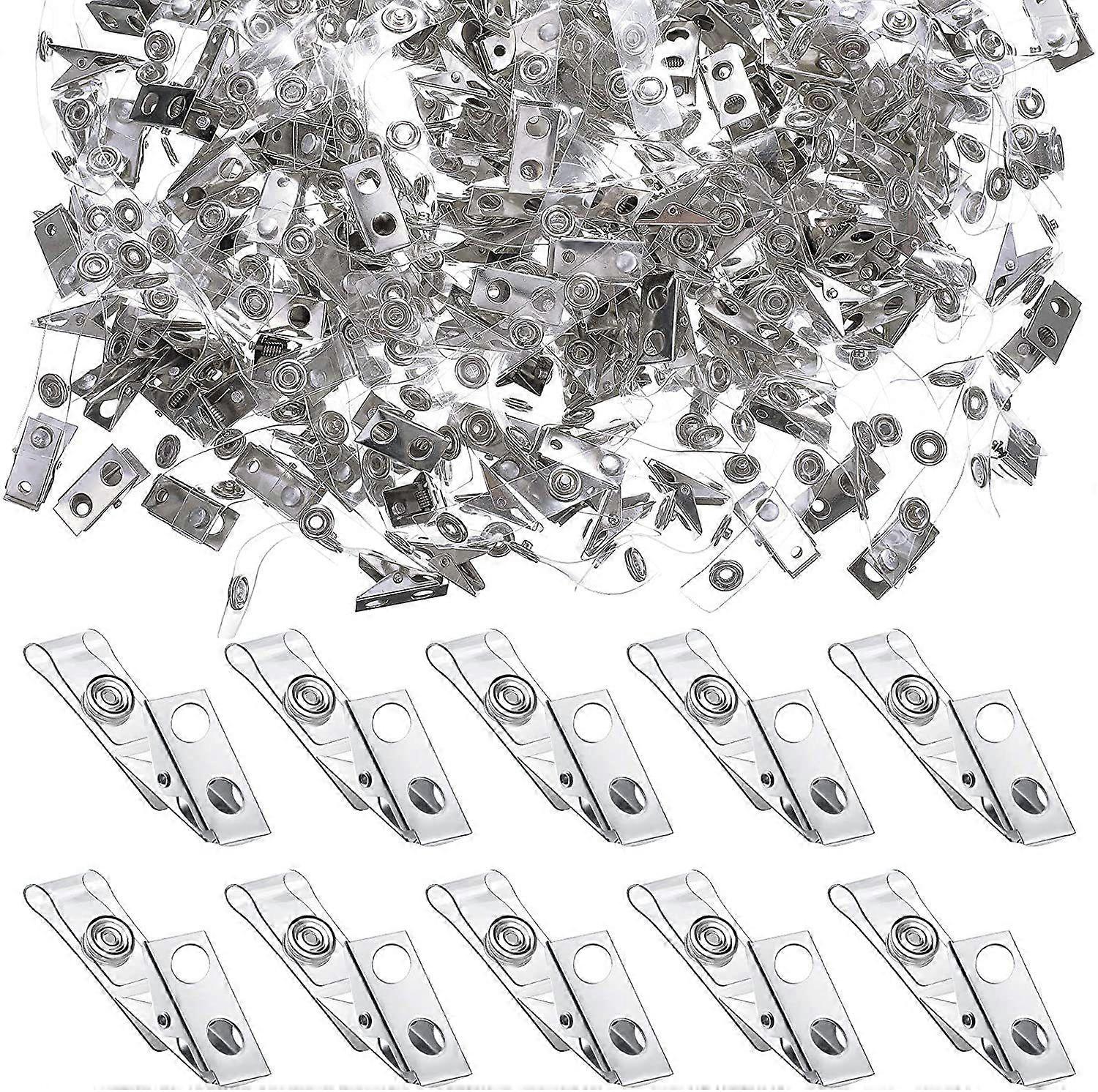 Metal Badge Clips with Strap clear ID Strap Clip Adapter 100pc