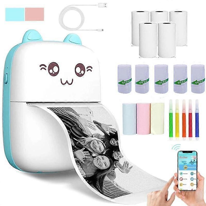 Portable Mini Label Printer, USB Rechargeable Wireless Photo Label Printer, Label Printer for Home Office, Learning, Label, Photo and Note