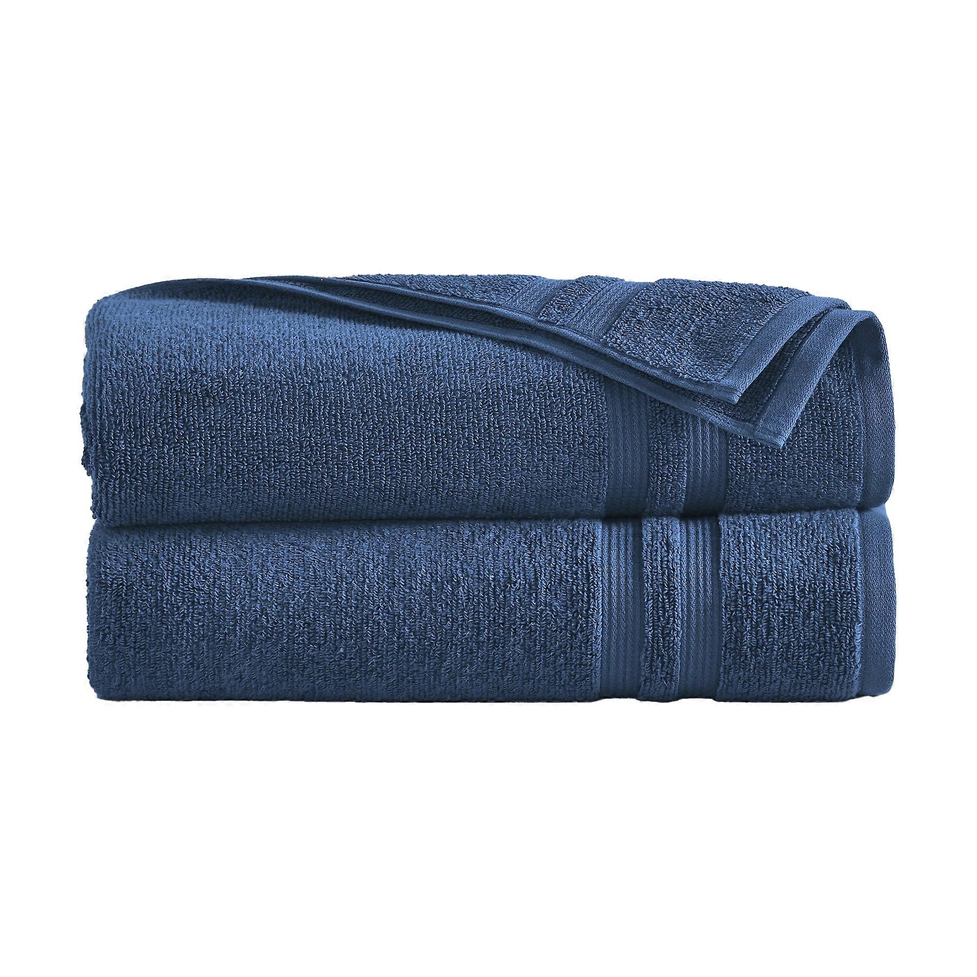 Mainstays Performance Solid 2-Piece Bath Sheet Set, Navy