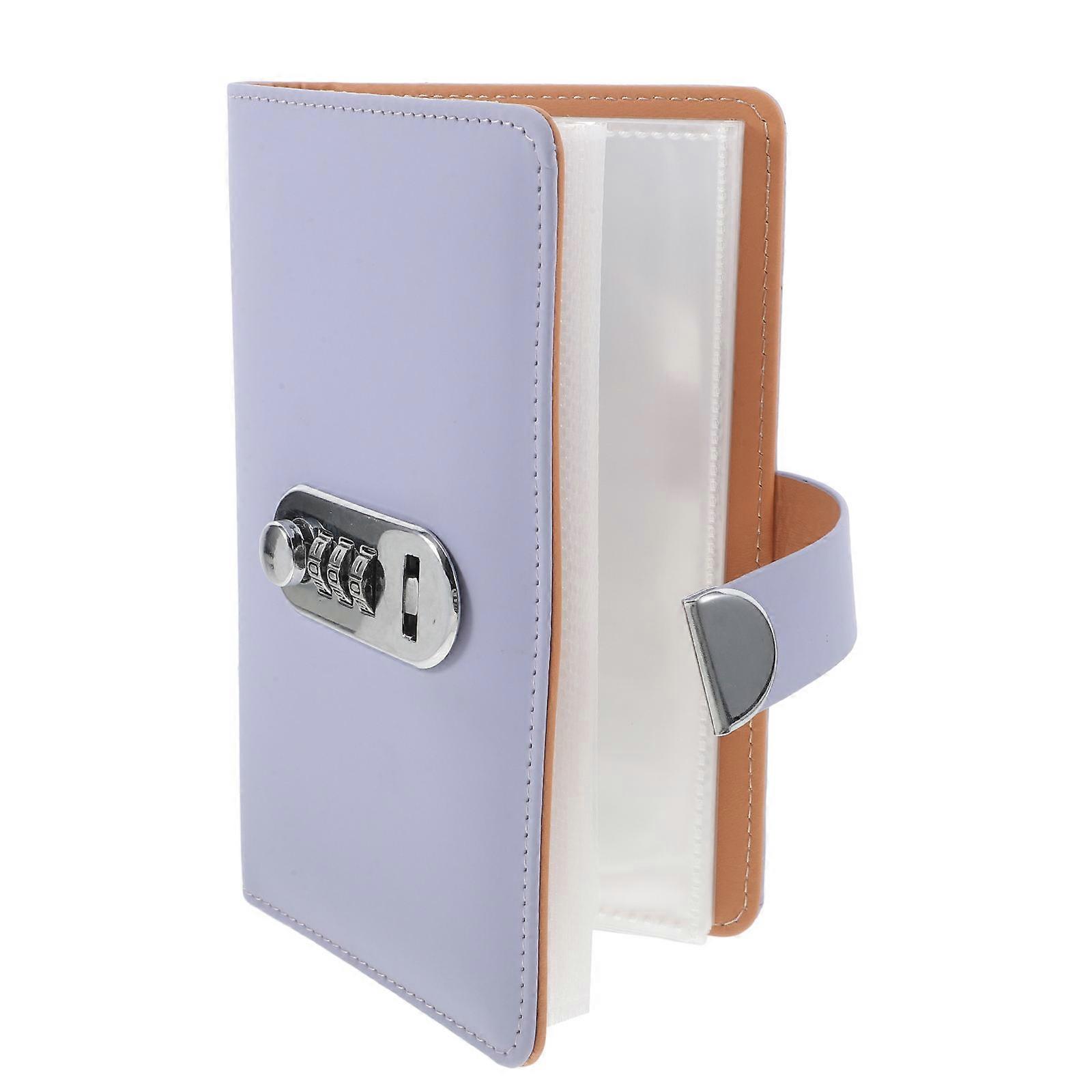Locked Money Saving Binder with Lock for Daily Use Purple PU Budget Book