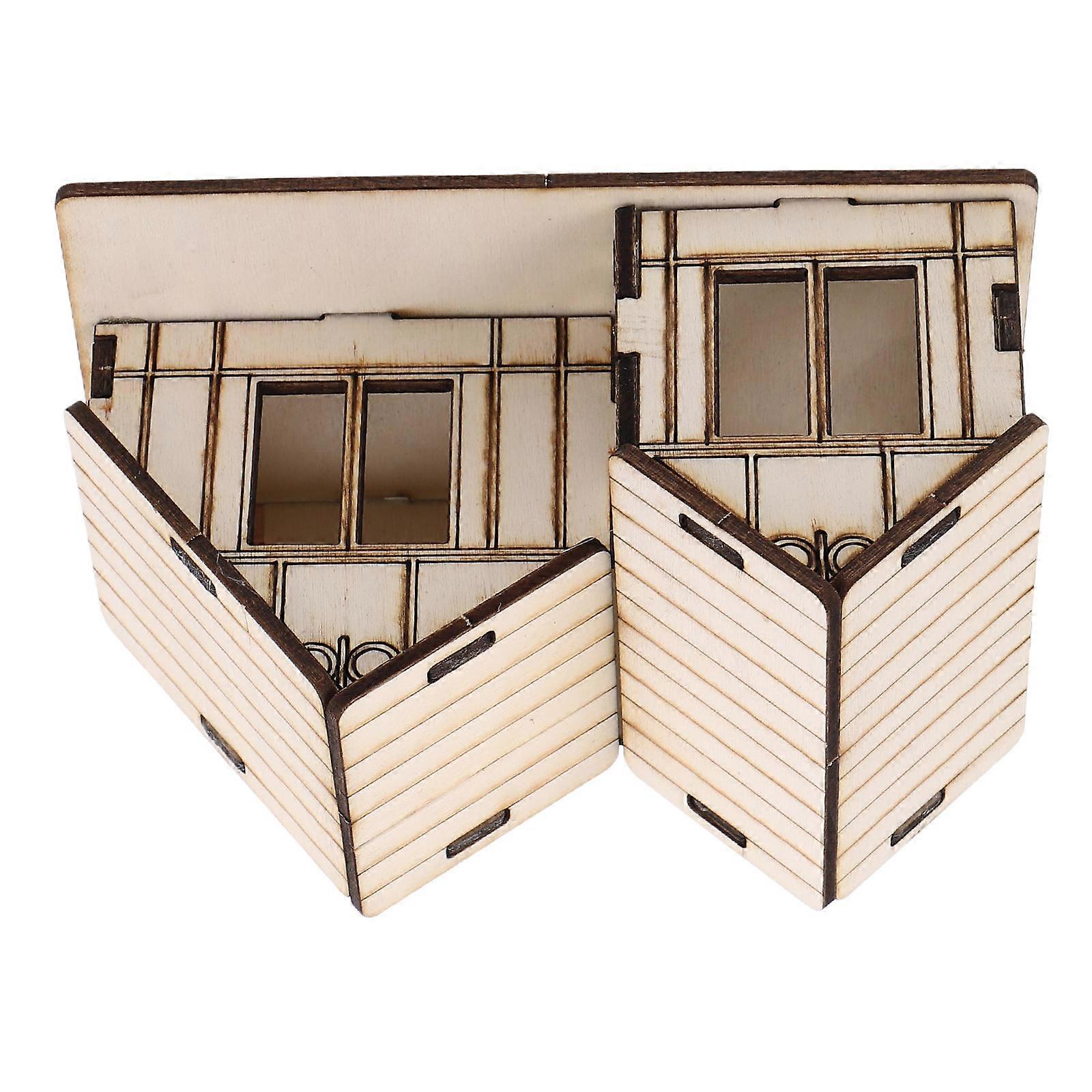 Sand Table Building House Mini Model for Decor Wood Puzzle