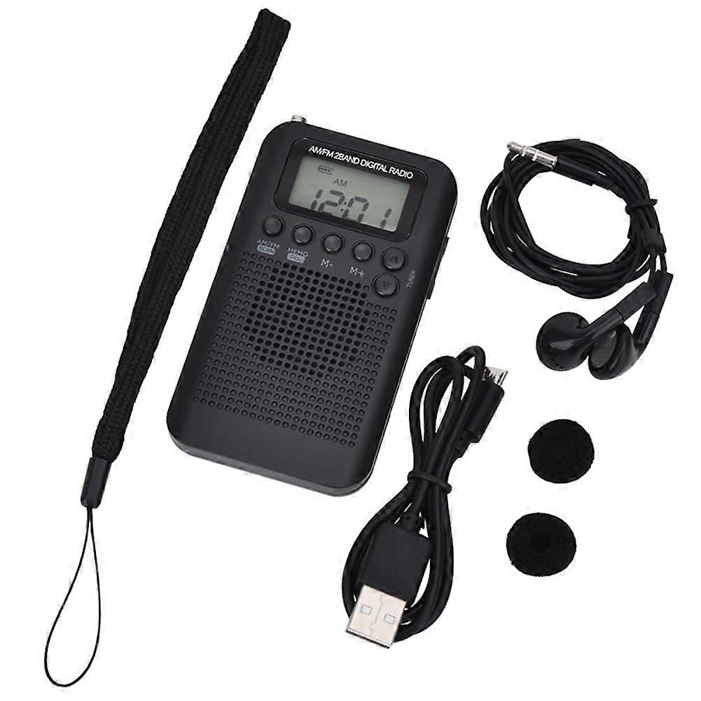 AM/FM Radio With LCD Display Pocket Handheld Radio Digital Dual Band Receiver Portable Speaker Model A
