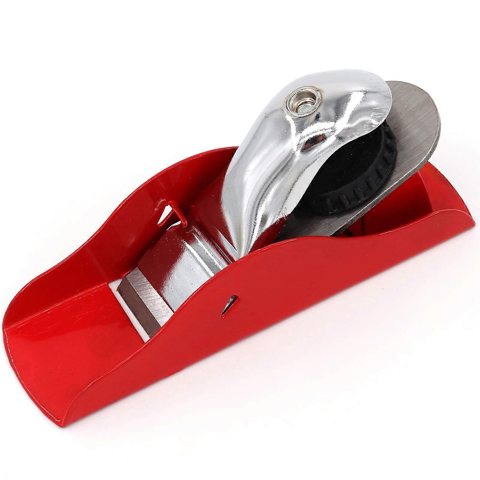 Mini Hand Planer 31/2 Inch Red Adjustable Cutting Depth for Woodworking and Craft Projects