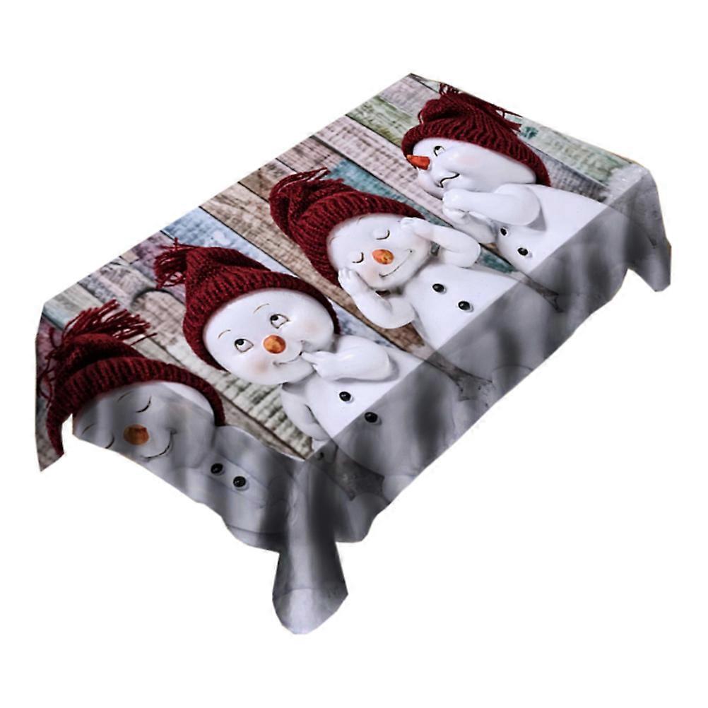 Printed Table Cloth Cartoon Snowman Design for Home Decor 3Pcs