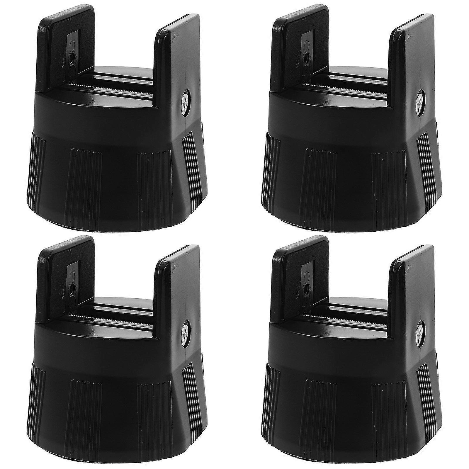 Adjustable Bed Risers with Anti-skid Pads for Furniture Plastic Feet Black 4pcs 1.57 Inches