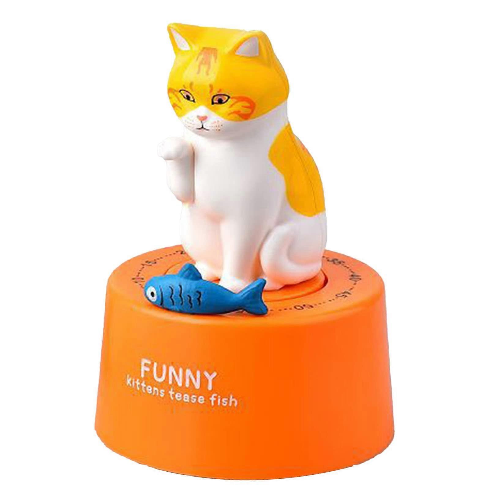 Cute 60 Minute Mechanical Kitchen Timer with Visual Countdown and Loud Alarm for Cooking and Study