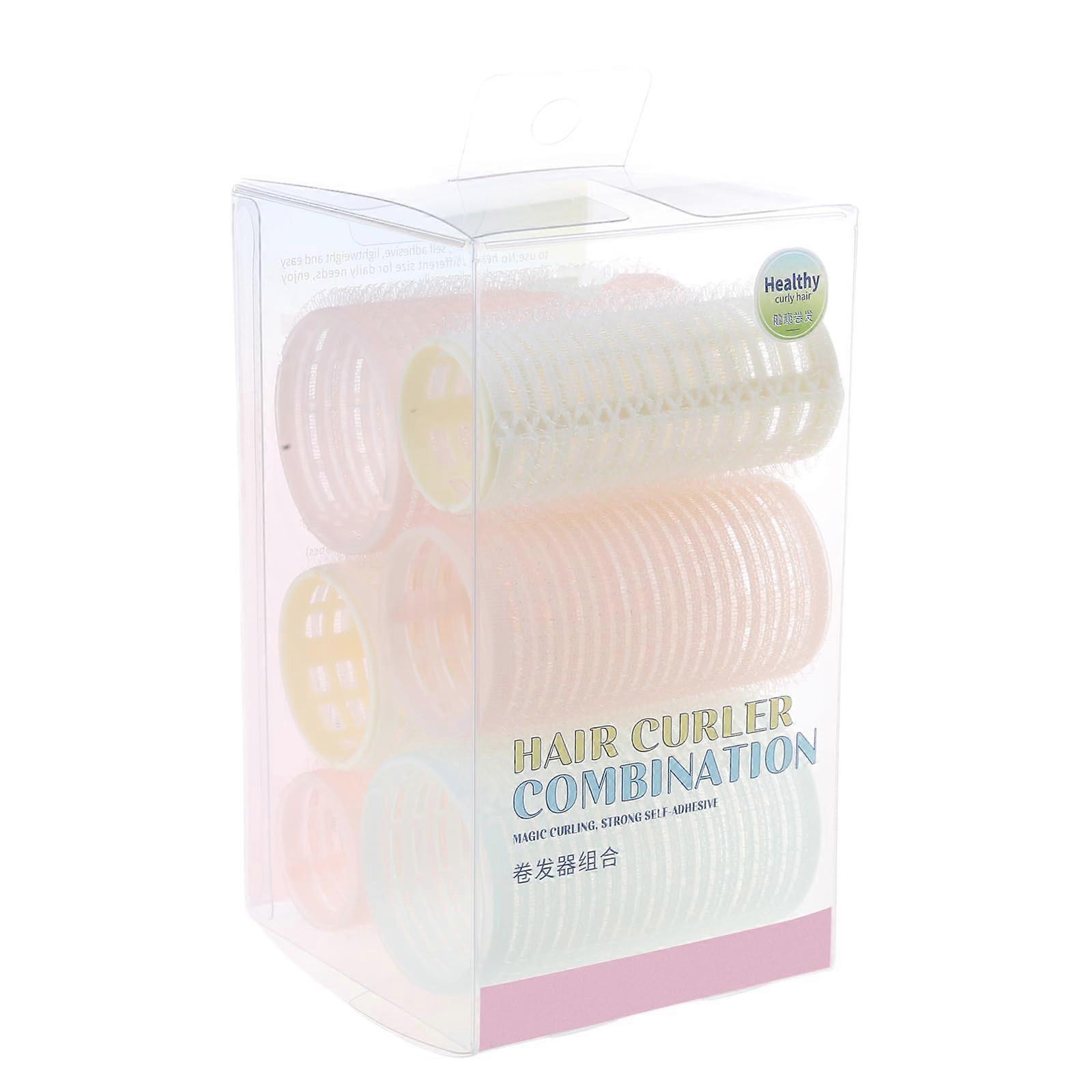6pcs SelfAdhesive Hair Rollers Set with Clips, Heatless Curling Tools for Soft Waves