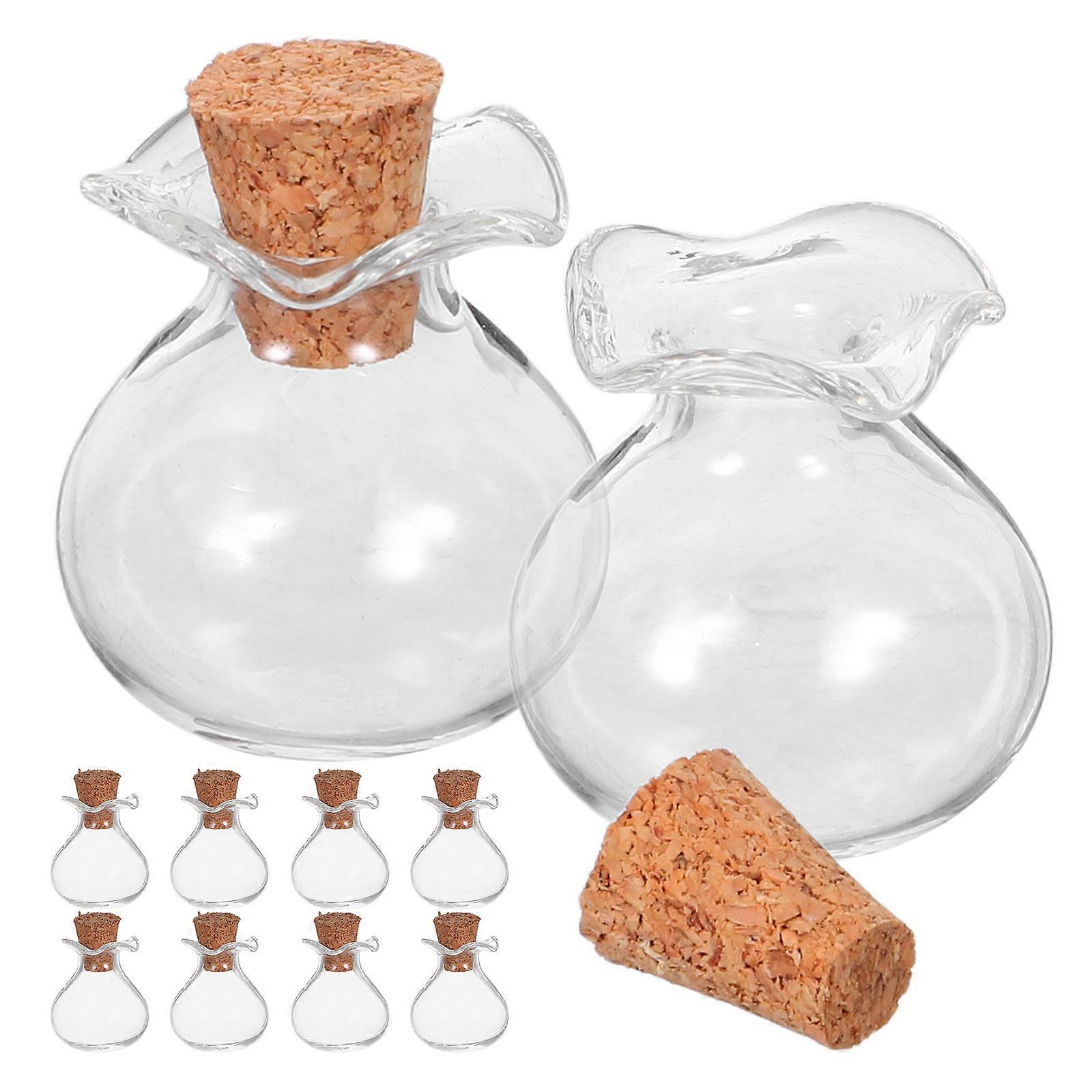Mini Glass with Stoppers for DIY Projects 10Pcs Transparent