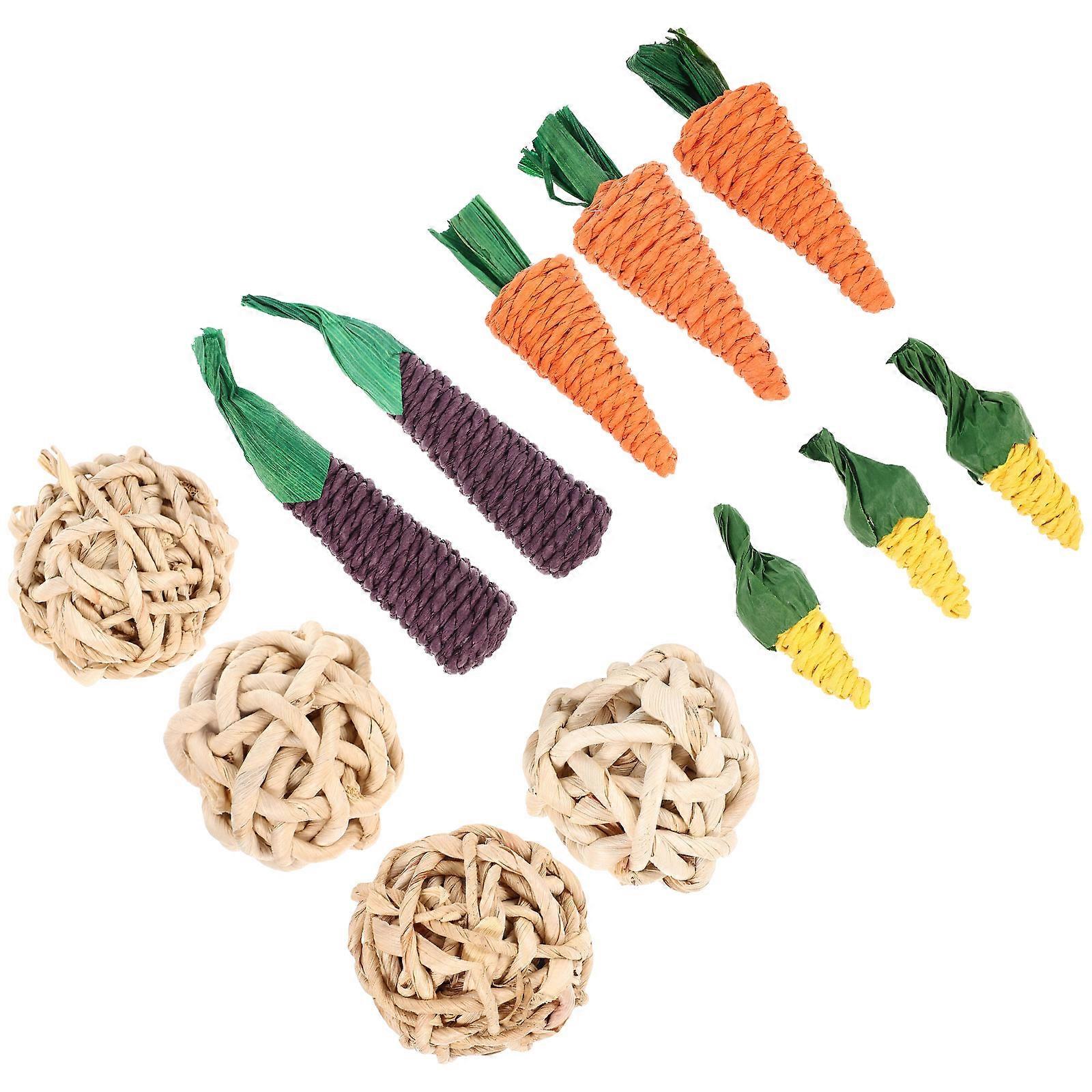 Hamster Chew Toy Wood Material for Pets 12Pcs Molar Bite Set