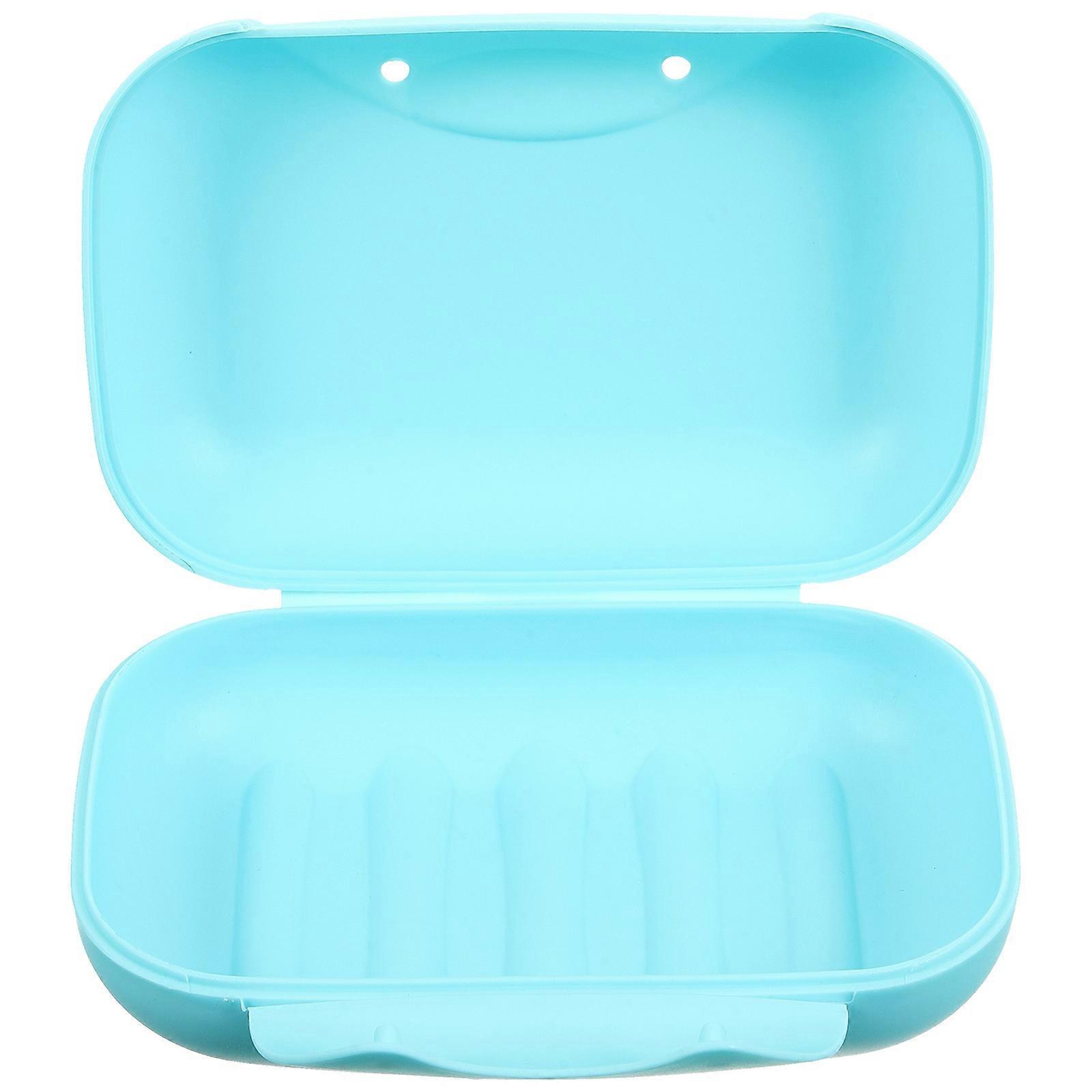 Portable Soap Holder Soap Case for Storage Blue Creative Large Size