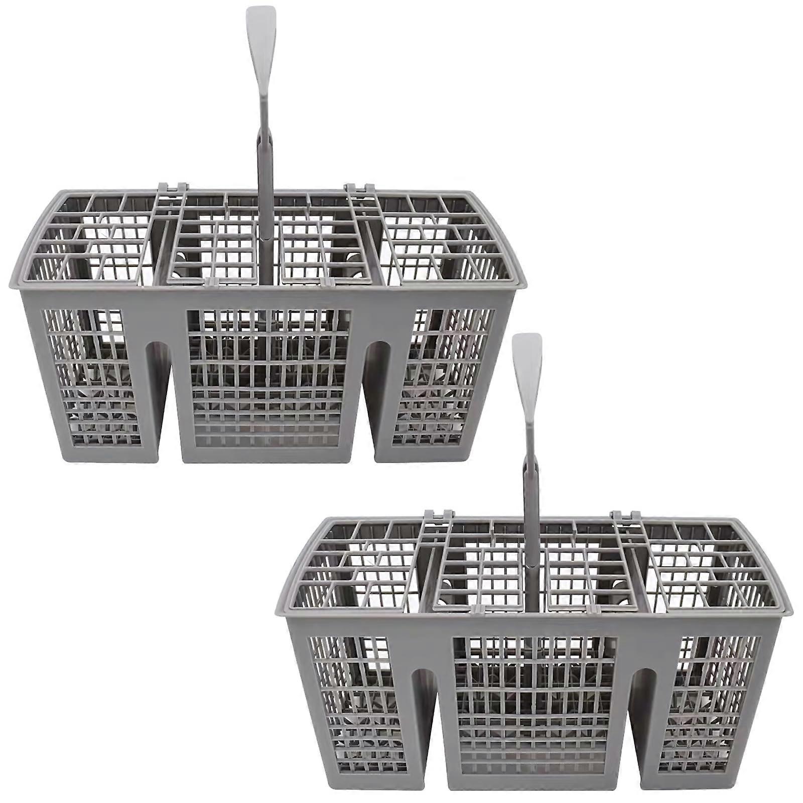 Dishwasher Cutlery Basket Replacement for Bosch Siemens, 2 Pack 3Compartment PP Holder with Handle