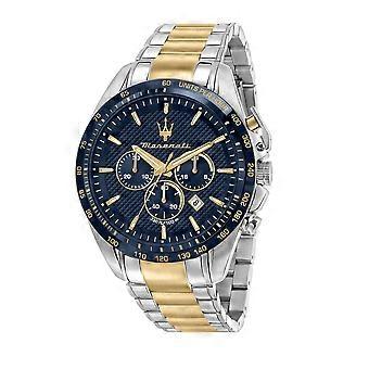 Maserati Traguardo Limited Edition Chronograaf Tweekleurig Roestvrij Staal Blauwe Wijzerplaat Quartz R8873612046 100M Herenhorloge