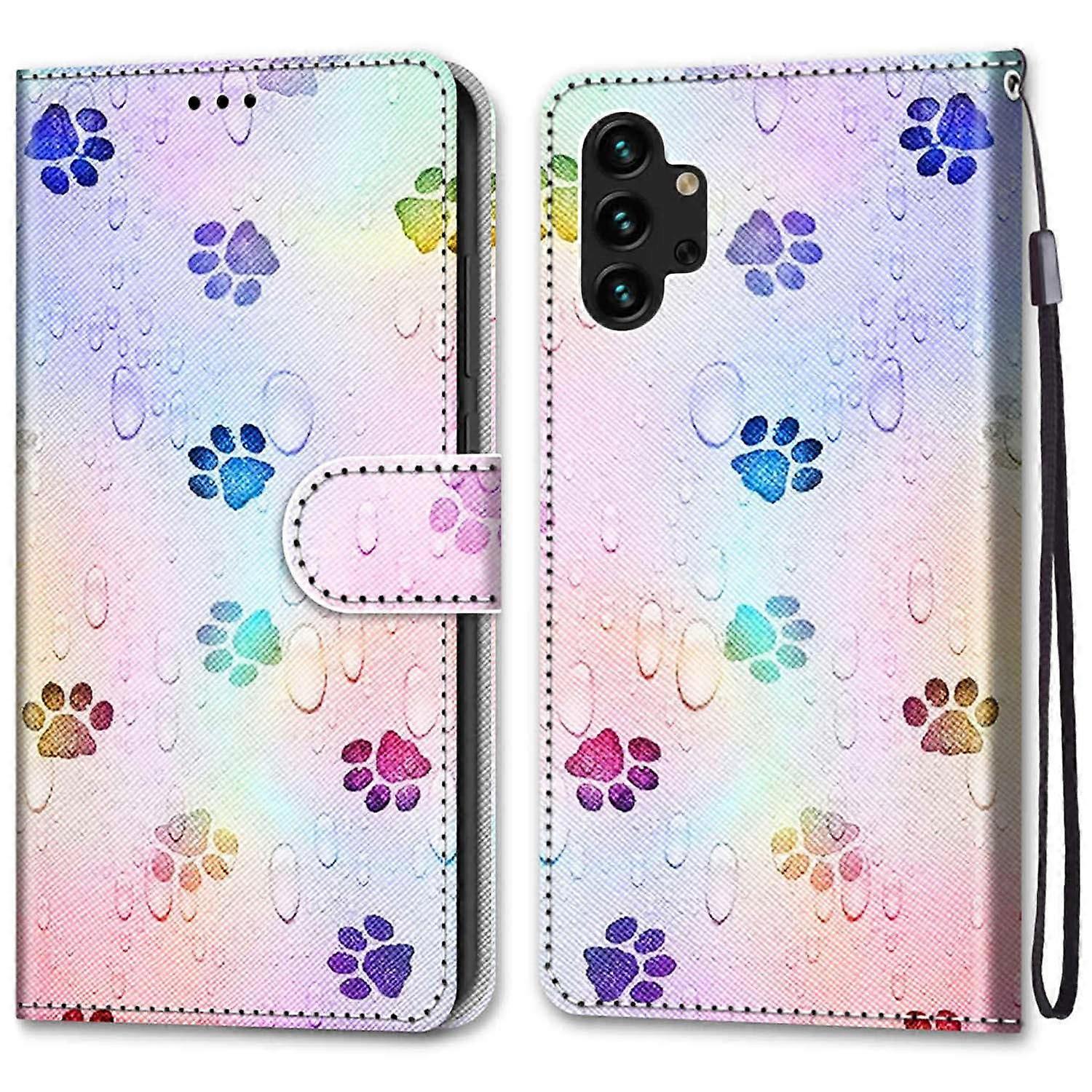 Cross Texture Pattern Printing Anti-fall Shockproof Stand Wallet PU Leather Phone Case with Strap fo